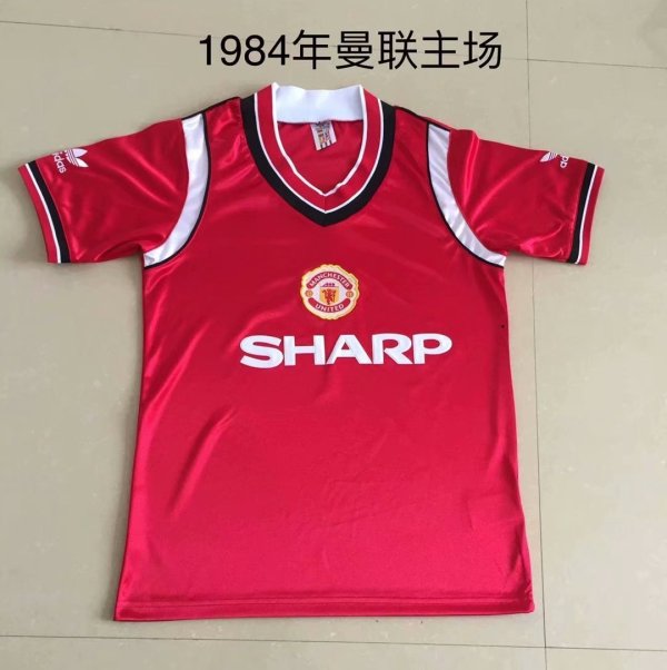 Retro  Manchester United Home 1:1 Quality Soccer Jersey  1984