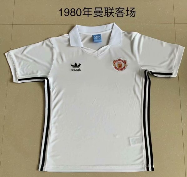 Retro  Manchester United Away 1:1 Quality Soccer Jersey  1980