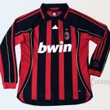 Retro AC Home Long Sleeve 1:1 Quality Soccer Jersey  2006-2007