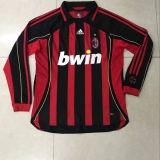 Retro AC Home Long Sleeve 1:1 Quality Soccer Jersey  2006-2007