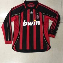 Retro AC Home Long Sleeve 1:1 Quality Soccer Jersey  2006-2007