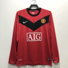 Retro  Manchester United Home Long Sleeve 1:1 Quality Soccer Jersey  2009-2010