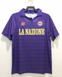 Retro Fiorentina home Fans 1:1 Quality Soccer Jersey  1989-1990