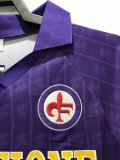 Retro Fiorentina home Fans 1:1 Quality Soccer Jersey  1989-1990