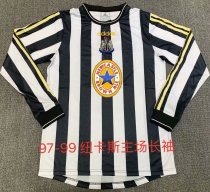 Retro Newcastle Home Fans Long sleeve 1:1 Quality Soccer Jersey  1997-1999