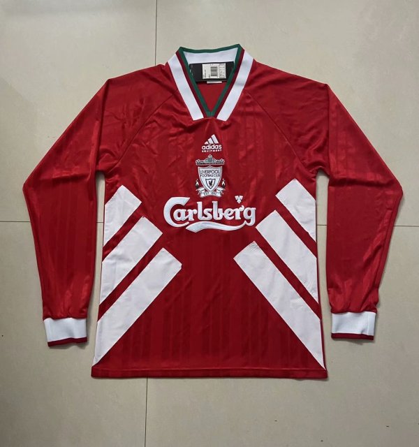 Retro Liverpool Home Long sleeve 1:1 Quality Soccer Jersey   1993-1995