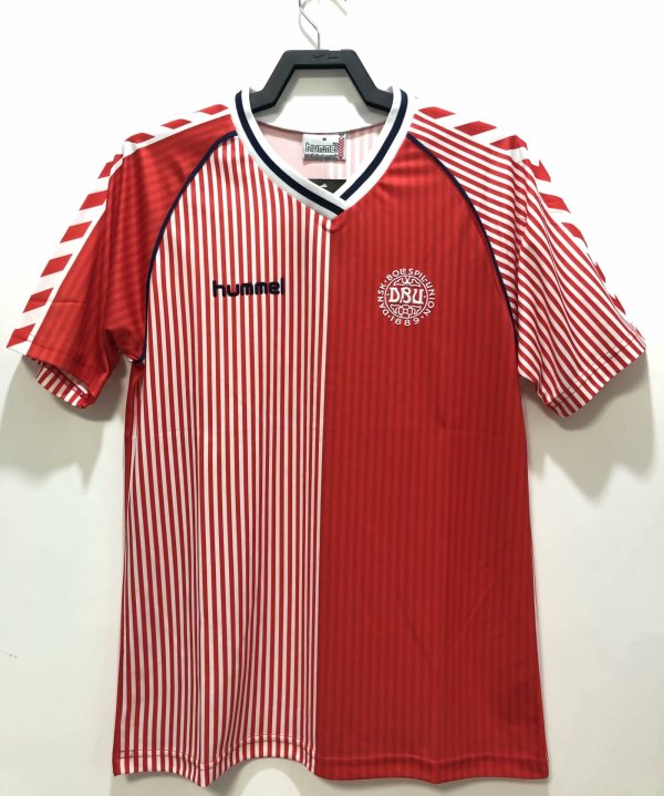 Retro Denmark  Home Fans 1:1 Quality Soccer Jersey  1986