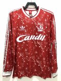 Retro Liverpool Home Long sleeve 1:1 Quality Soccer Jersey  1989