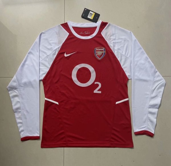 Retro Arsenal Home Long Sleeve 1:1 Quality Soccer Jersey  2002-2004