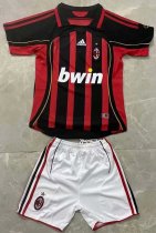 Retro AC home kids set 1:1 Quality Soccer Jersey  2006-2007