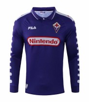Retro Fiorentina Home Fans Long sleeve 1:1 Quality Soccer Jersey  1998-1999