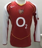 Retro Arsenal Home Long sleeve  1:1 Quality Soccer Jersey 2004-2005