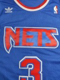 NBA Nets Petrovic #3  1:1  blue top Mesh Jersey