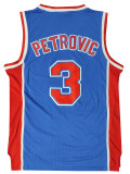 NBA Nets Petrovic #3  1:1  blue top Mesh Jersey