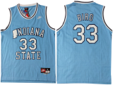 NCAA Bird #33 University blue top grade Mesh Jersey