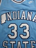 NCAA Bird #33 University blue top grade Mesh Jersey