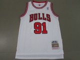 NBA Bull #91 Rodman retro white