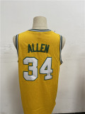 NBA Supersonic Retro #34 Allen vintage yellow top Mesh Jersey
