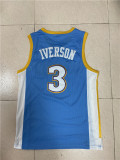 NBA Nuggets # 3 Lverson Retro moon blue top Mesh Jersey