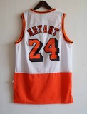 NBA Lakers #24 Kobe up white and down orange Vintage mesh