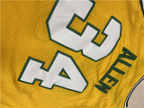 NBA Supersonic Retro #34 Allen vintage yellow top Mesh Jersey