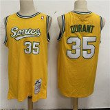 NBA Supersonic Retro #35 Durant vintage yellow top Mesh Jersey