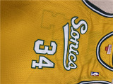 NBA Supersonic Retro #34 Allen vintage yellow top Mesh Jersey