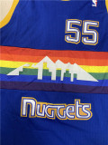NBA Nuggets # 55 Mutombo snow mountain blue top Mesh Jersey