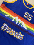 NBA Nuggets # 55 Mutombo snow mountain blue top Mesh Jersey