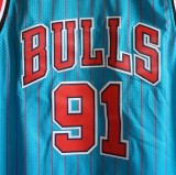 NBA Chicago Bull #91 Rodman  blue mesh