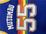 NBA Nuggets # 55 Mutombo snow mountain blue top Mesh Jersey