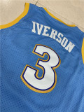 NBA Nuggets # 3 Lverson Retro moon blue top Mesh Jersey