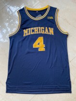 NCAA University of Michigan # 4 Chris Webber dark blue jersey