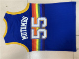 NBA Nuggets # 55 Mutombo snow mountain blue top Mesh Jersey