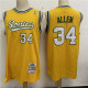 NBA Supersonic Retro #34 Allen vintage yellow top Mesh Jersey