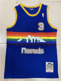 NBA Nuggets # 3 Lverson Snow mountain blue top Mesh Jersey