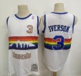 NBA Nuggets # 3 Lverson snow mountain white top Mesh Jersey