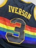 NBA Nuggets # 3 Lverson Snow mountain black top Mesh Jersey
