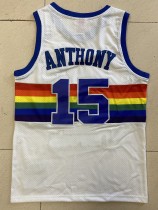 NBA Nuggets # 15 Anthony snow mountain white top Mesh Jersey