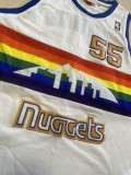 NBA Nuggets # 55 mutombo snow mountain white top Mesh Jersey