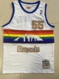 NBA Nuggets # 55 mutombo snow mountain white top Mesh Jersey