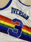 NBA Nuggets # 3 Lverson snow mountain white top Mesh Jersey