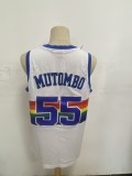 NBA Nuggets # 55 mutombo snow mountain white top Mesh Jersey