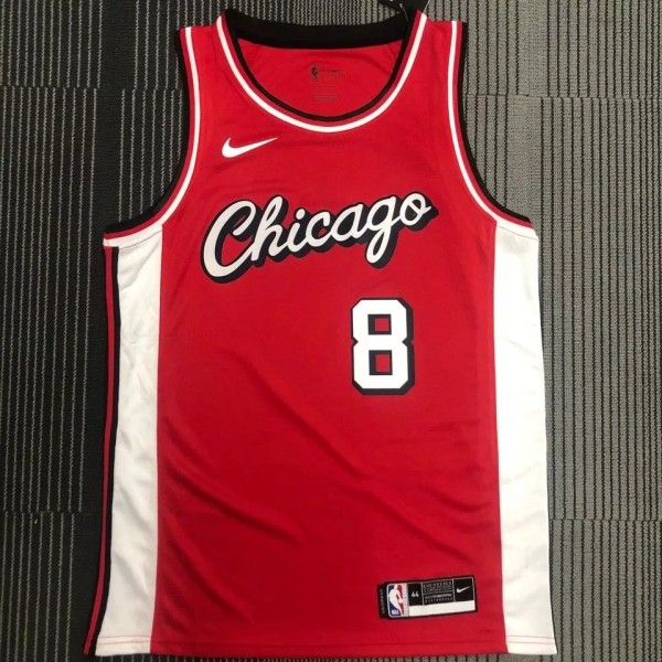 NBA  Bulls LAVINE #8 Red Top Quality Hot Pressing