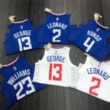 NBA Clippers LEONARD #2 White 75th Anniversary Top Quality Hot Pressing