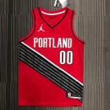 NBA Trail Blazers ANTHONY #00 Jordan Red Top Quality Hot Pressing