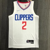 NBA Clippers LEONARD #2 White 75th Anniversary Top Quality Hot Pressing