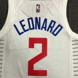 NBA Clippers LEONARD #2 White 75th Anniversary Top Quality Hot Pressing