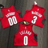 NBA Trail Blazers ANTHONY #00 Jordan Red Top Quality Hot Pressing