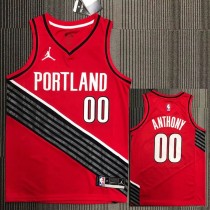 NBA Trail Blazers ANTHONY #00 Jordan Red Top Quality Hot Pressing